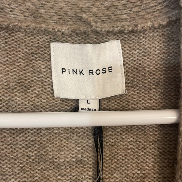 NWT Pink Rose longline cardigan in Stone (oatmeal tan color), size Large - Picture 5 of 11